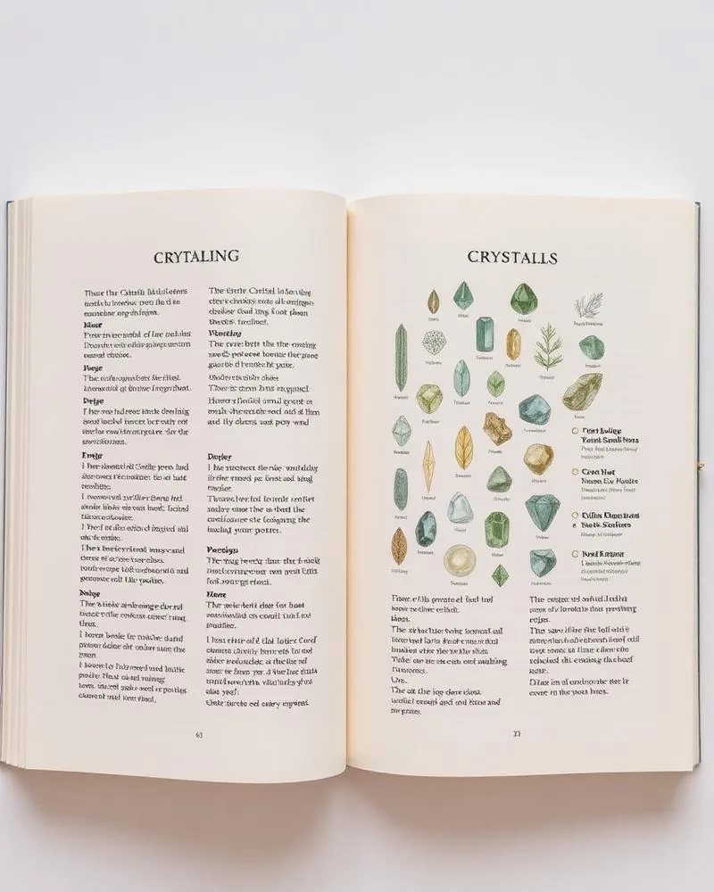 Illustrated crystal catalogue from the guide
